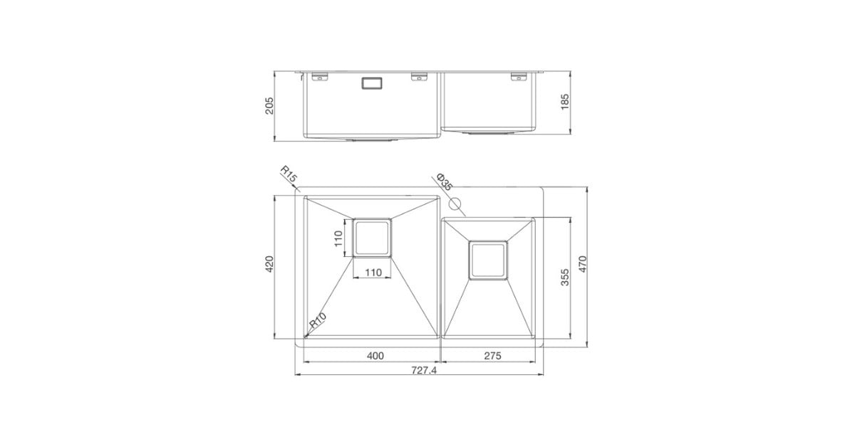 Chậu rửa chén Malloca MS 620T