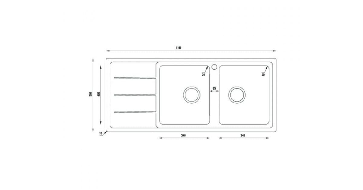 Chậu rửa bát Konox Turkey Sink Beta 1160 Left