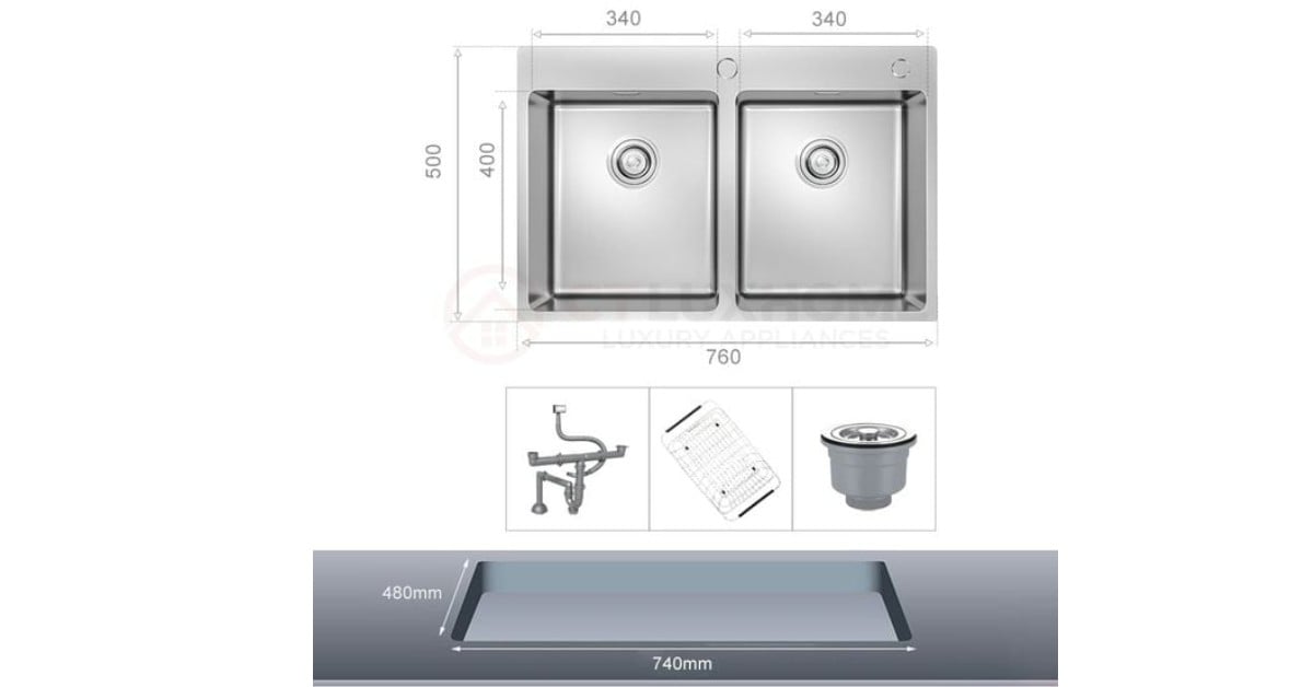 Chậu rửa bát Konox Topmount Sink Unico 7650