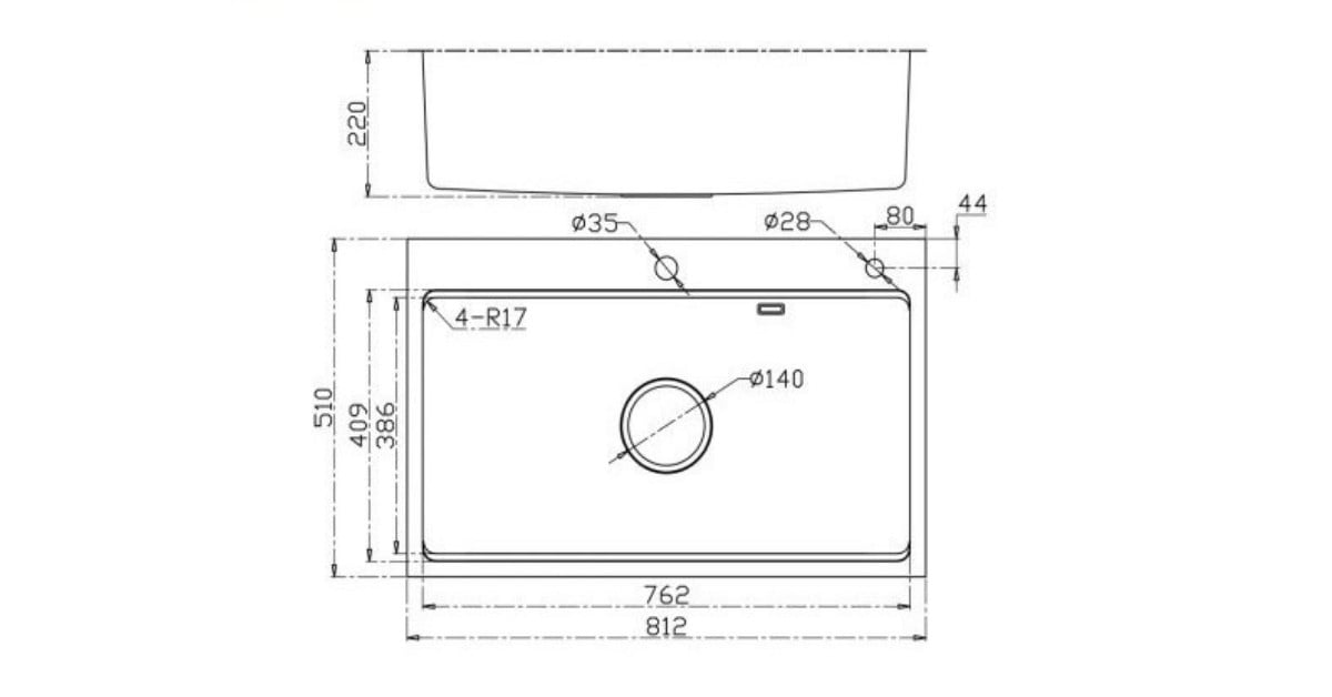 Chậu rửa bát Konox Top Mount Sink KN8151TS Dekor Full