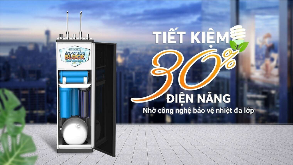 Máy lọc nước nóng lạnh Karofi KAD-D66 tiết kiệm 30% điện năng