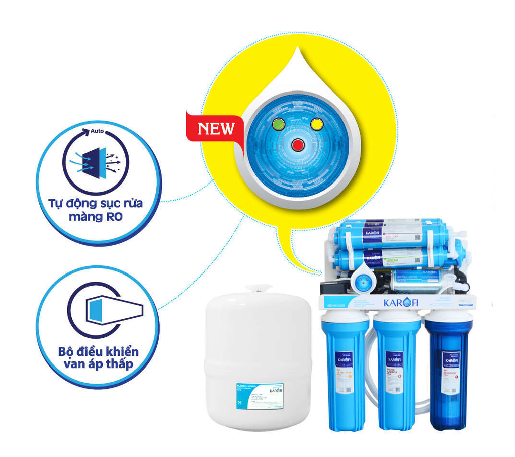 Máy lọc nước Karofi sRO tích hợp bộ vi điều khiển thông minh