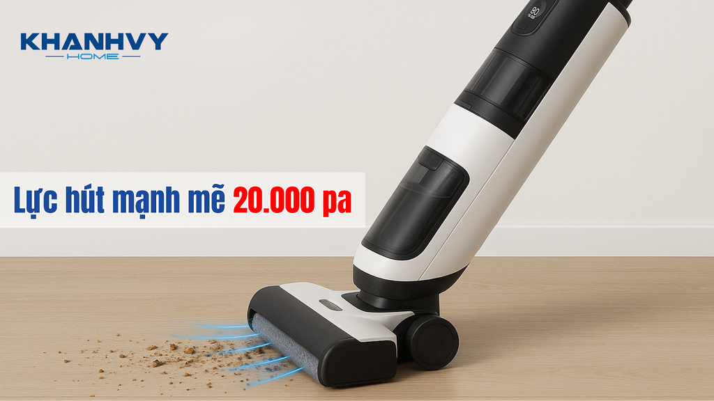 Roborock F25 ACE với lực hút lên tới 20.000 Pa