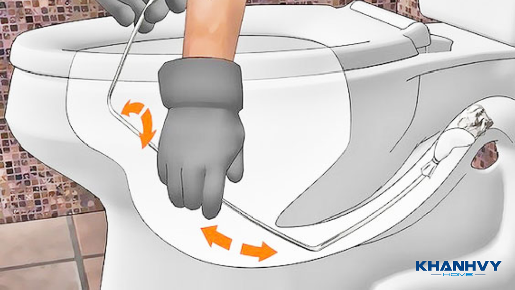 Thông bồn cầu nghẹt bằng móc phơi quần áo
