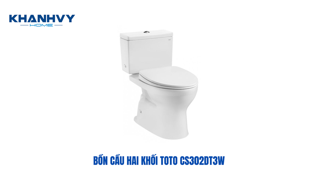 Bồn cầu hai khối TOTO CS302DT3W kết hợp nắp đóng êm TC385VS