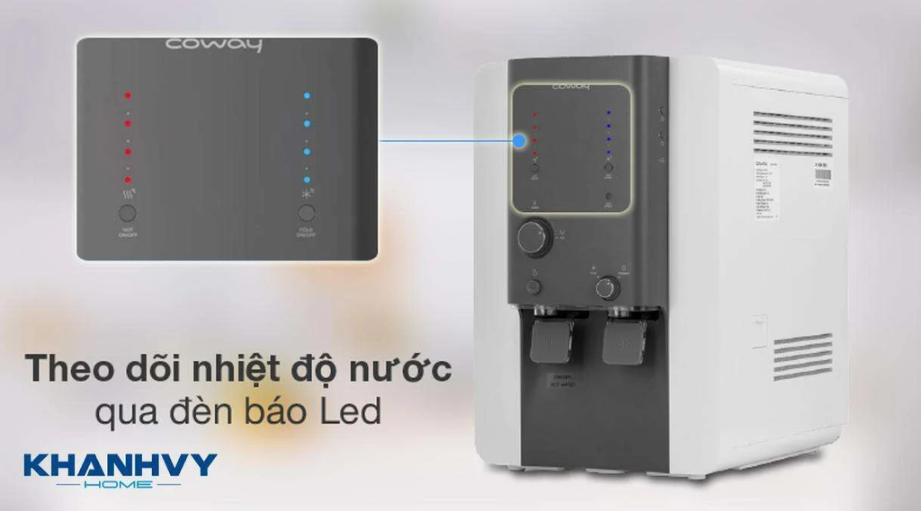Máy lọc nước Coway VILLAEM 2 CHP-18AR có màn hình LED hiển thị và cảm biến ánh sáng thông minh