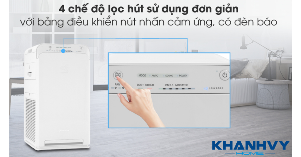 4 chế độ lọc hút sử dụng đơn giản
