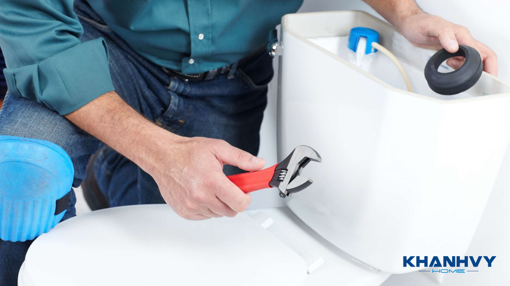 Đối với bồn cầu 2 khối cần lắp két nước