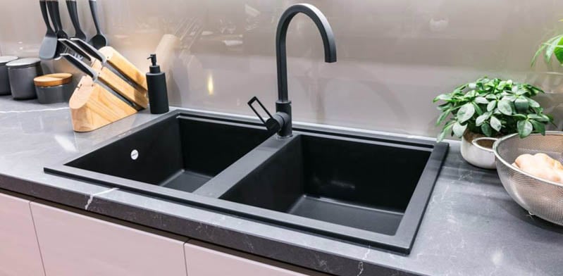 Chậu rửa chén đá Malloca NERO K-45040