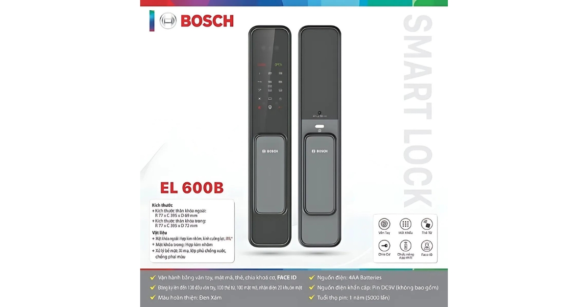 Đặc điểm nổi bật của Khóa điện tử Bosch GD.EL600B EU Gray