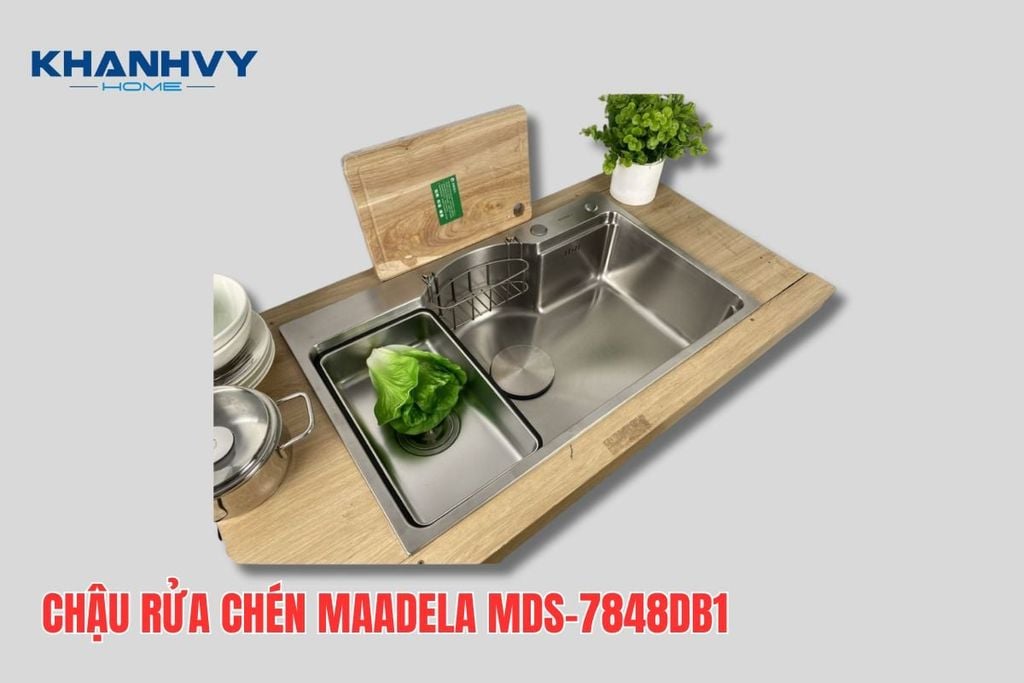 Chậu rửa chén Maadela MDS-7848DB1 – thiết kế 2 hộc tiện lợi, bền bỉ với thời gian