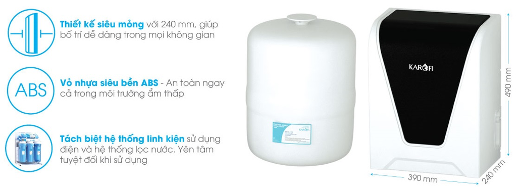 Máy lọc nước Karofi SPIDO S-S027 có thiết kế bền bỉ