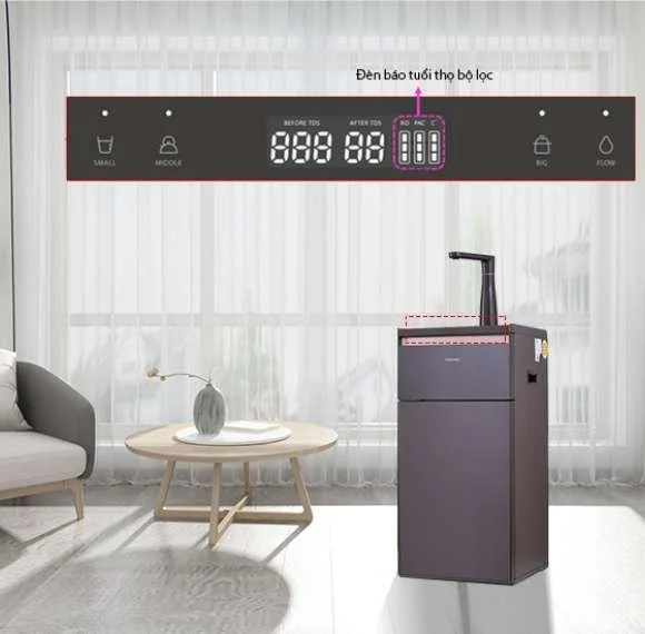 Máy lọc nước Toshiba TWP-N1843SV(T) có thông báo nhắc thay lõi thông minh