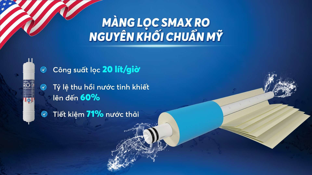 Màng lọc RO nguyên khối chuẩn Mỹ