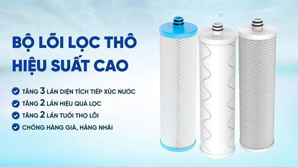 Máy lọc nước Karofi Livotec TG69 nóng nguội có lõi lọc thô hiệu suất cao