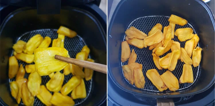 Thành phẩm của mít sấy bằng nồi chiên không dầu