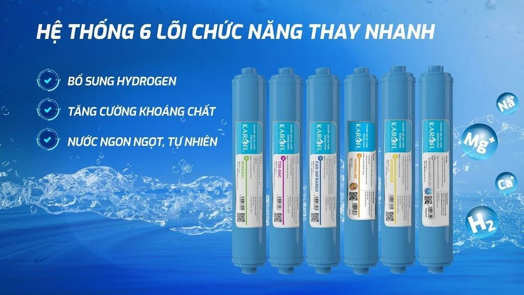 Máy lọc nước Karofi KSI90 PRO RO tăng cường khoáng chất, dồi dào hydrogen