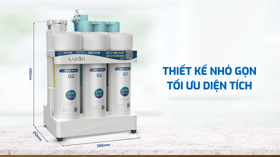 Máy lọc nước Karofi KAQ-UC05 RO có thiết kế nhỏ gọn