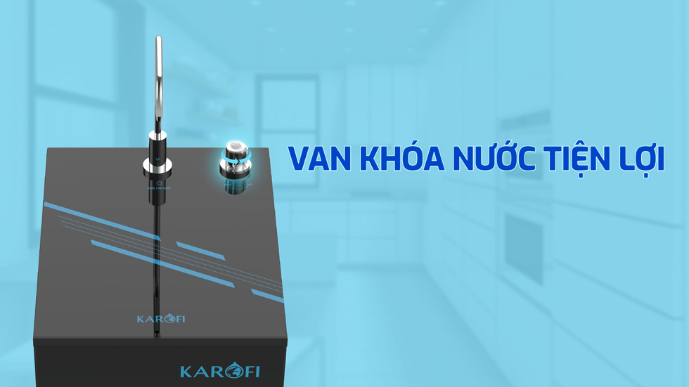 Máy lọc nước Karofi KAQ-D20 RO có van khóa nước tiện lợi