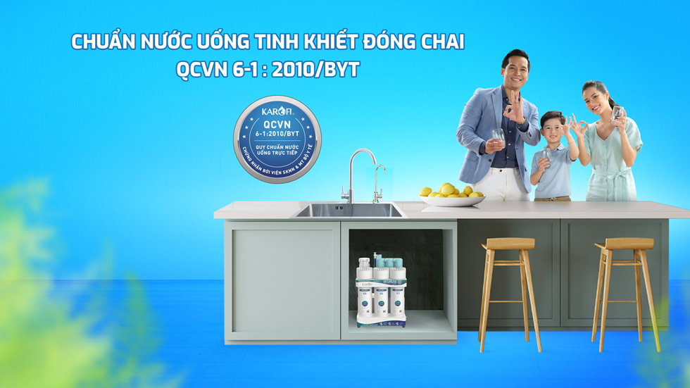 Máy lọc nước Karofi KAQ-U95 Pro RO đạt chuẩn nước uống tinh khiết đóng chai QCVN 6-1:2010/BYT