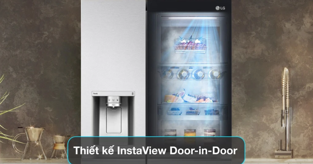 Thiết kế sang trọng, hiện đại với màu xám và công nghệ InstaView Door-in-Door