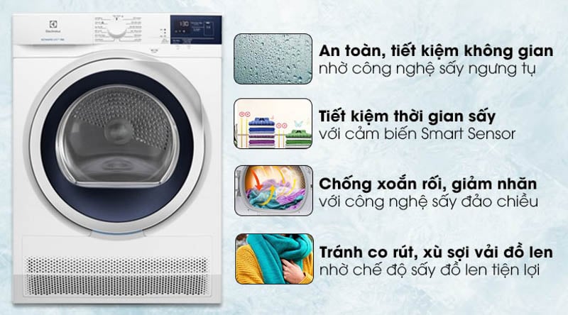 Máy sấy quần áo mang đến nhiều tính năng