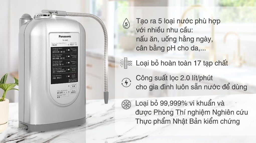 Máy lọc nước tạo ion kiềm Panasonic TK-AS45