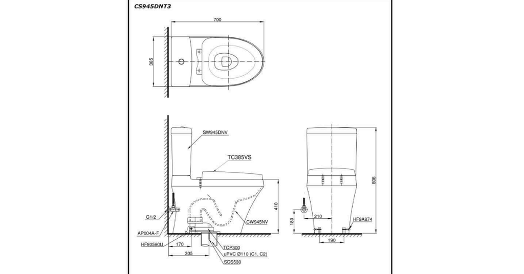 Chuẩn bị mặt bằng và kiểm tra đường ống chờ, đảm bảo phù hợp với kích thước bàn cầu