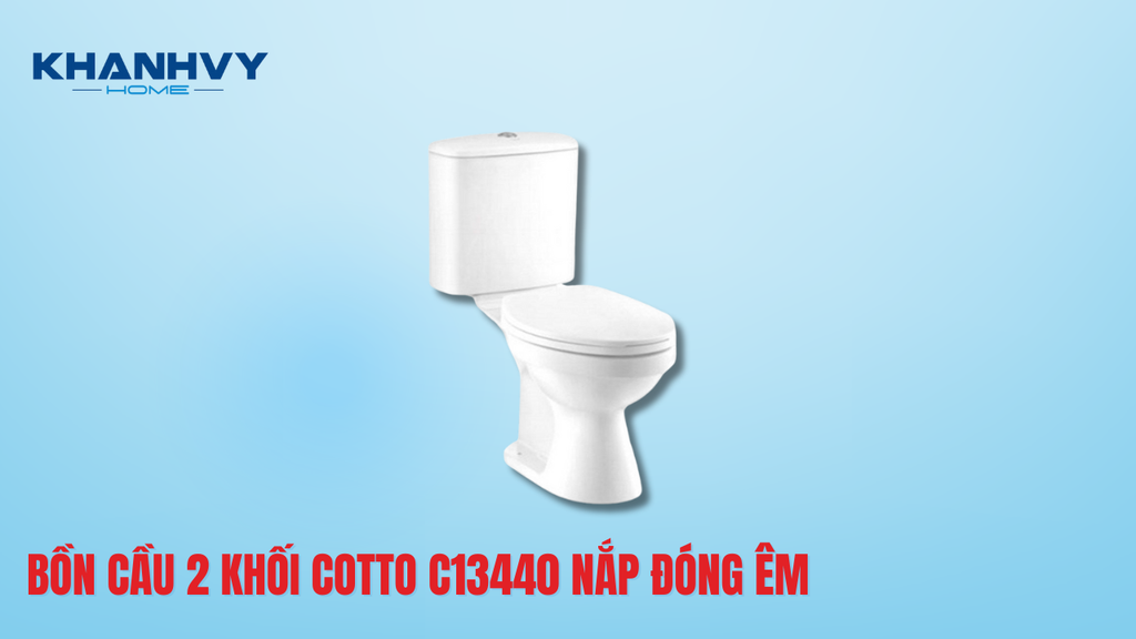 Bồn cầu 2 khối Cotto C13440 nắp đóng êm