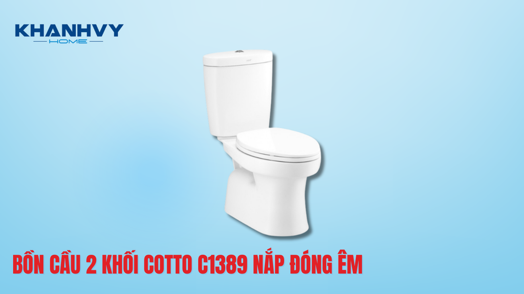 Bồn cầu 2 khối Cotto C1389 nắp đóng êm