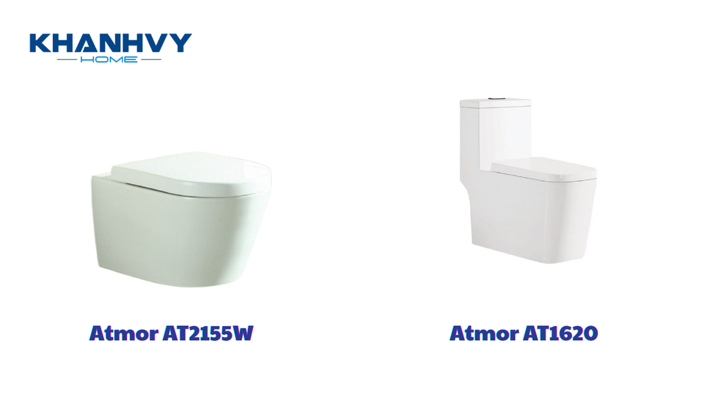 Bồn cầu Atmor AT2155W treo tường và bồn cầu Atmor AT1620