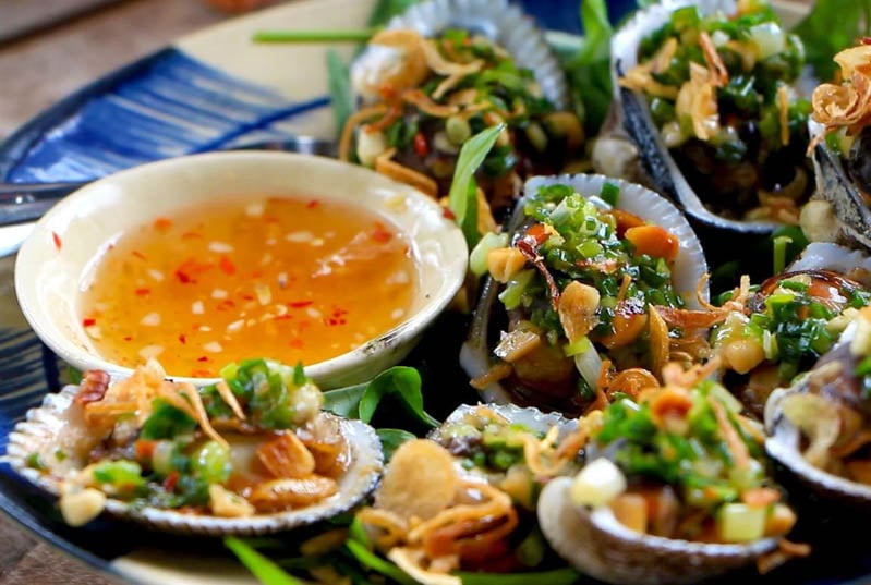 Sò lông nướng mỡ hành