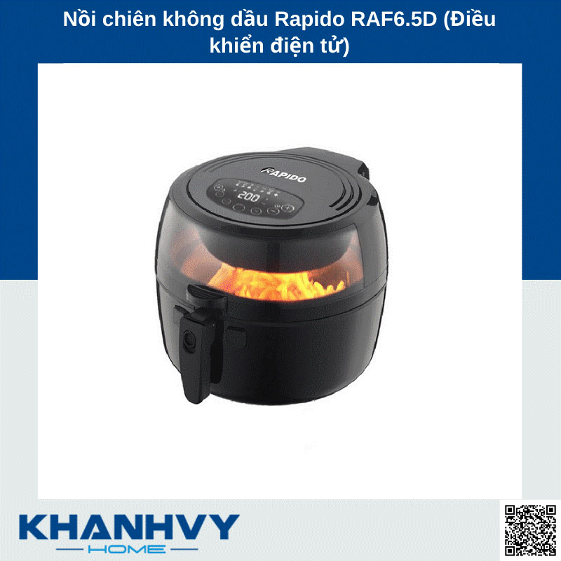 Nồi chiên không dầu Rapido RAF6.5D (Điều khiển điện tử)
