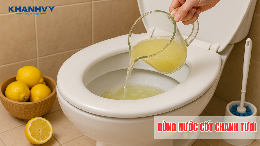 Nước cốt chanh có tính kháng khuẩn nhẹ và khử mùi cho bồn cầu