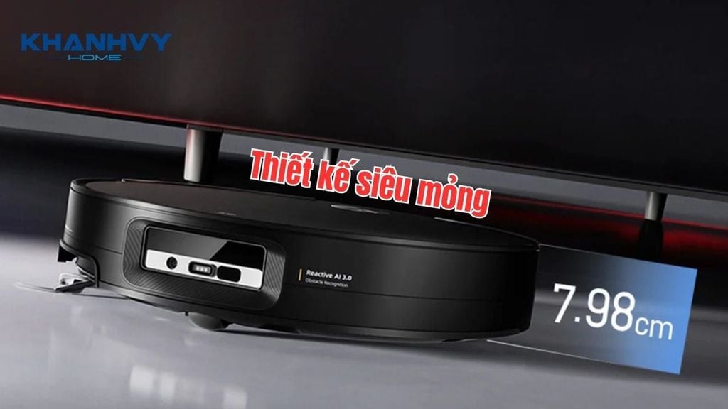 Roborock Saros 10 với thiết kế siêu mỏng 7,98cm