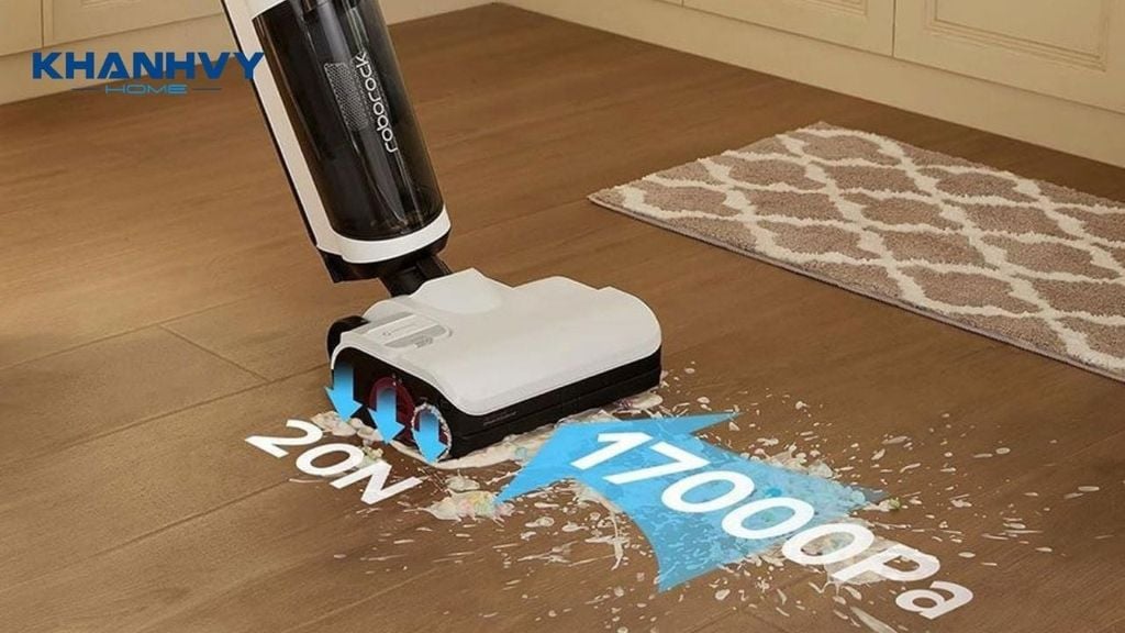 Roborock Dyad Pro Combo với lực hút mạnh lên đến 17.000 Pa