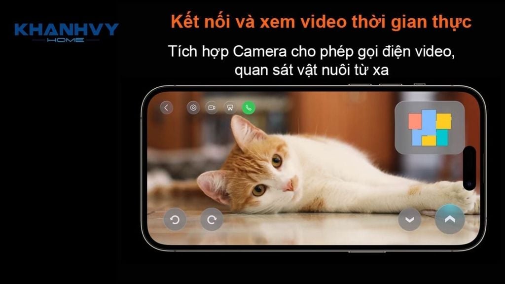 Khả năng xem video và trò chuyện trực tuyến với thú cưng