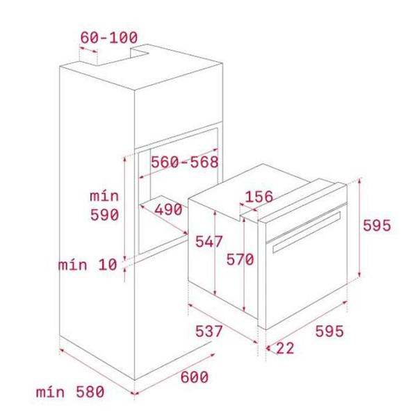 Lò nướng Teka HBB 735 có kích thước lắp đặt được nhiều không gian bếp