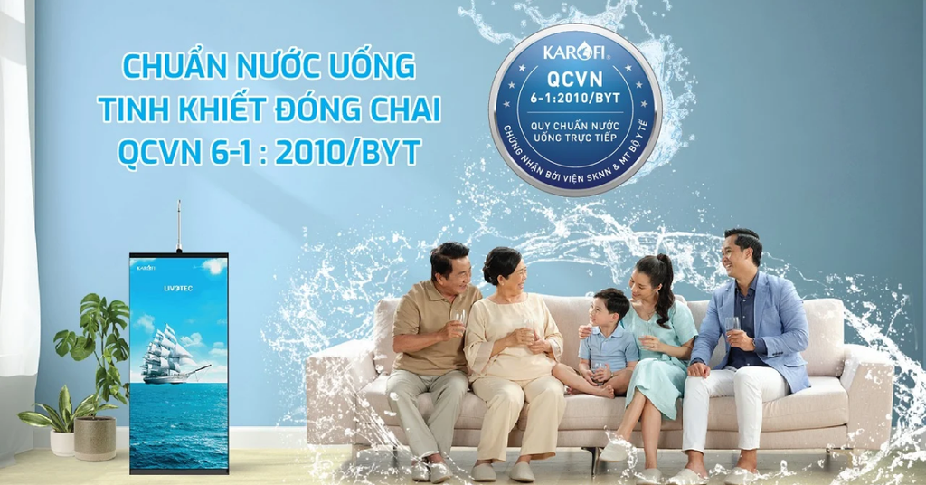 Đạt chuẩn nước uống tinh khiết đóng chai QCVN 6-1:2010/BYT