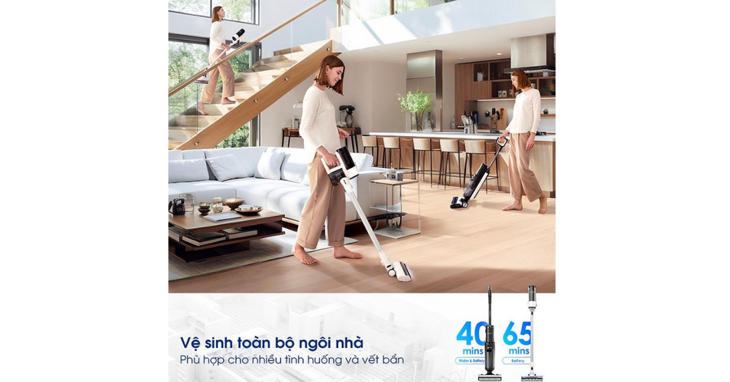 Đa chế độ làm sạch: Auto, Vacuum, Max