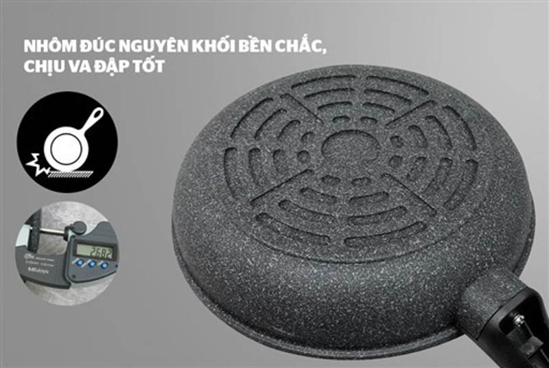 Chảo đá chống dính siêu bền Sunhouse SBD28