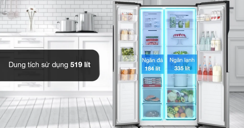 Dung tích 519 lít phù hợp gia đình 4-5 người