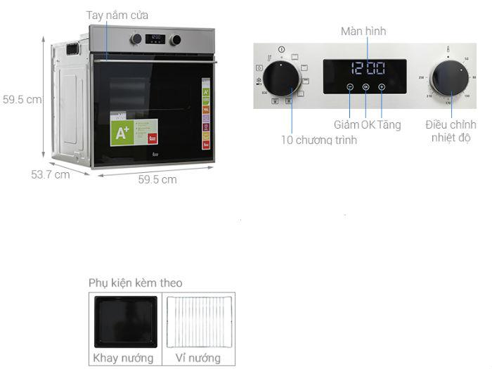 Mô tả thông số kỹ thuật của lò nướng Teka HSB 635