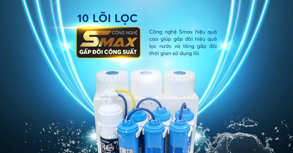 Hệ thống 10 lõi lọc công nghệ Smax tiên tiến
