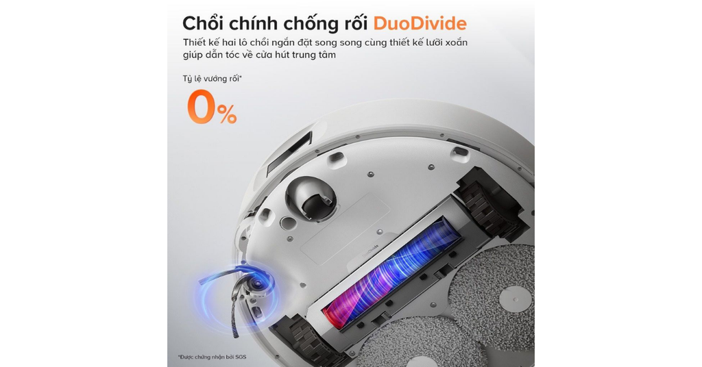 Hệ thống chống rối kép với chổi chính DuoDivide