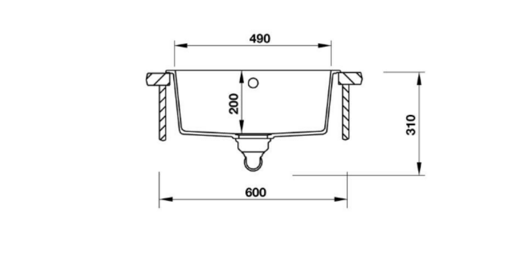 Kích thước của Chậu đá Hafele HS19-GEN1S60 570.35.530