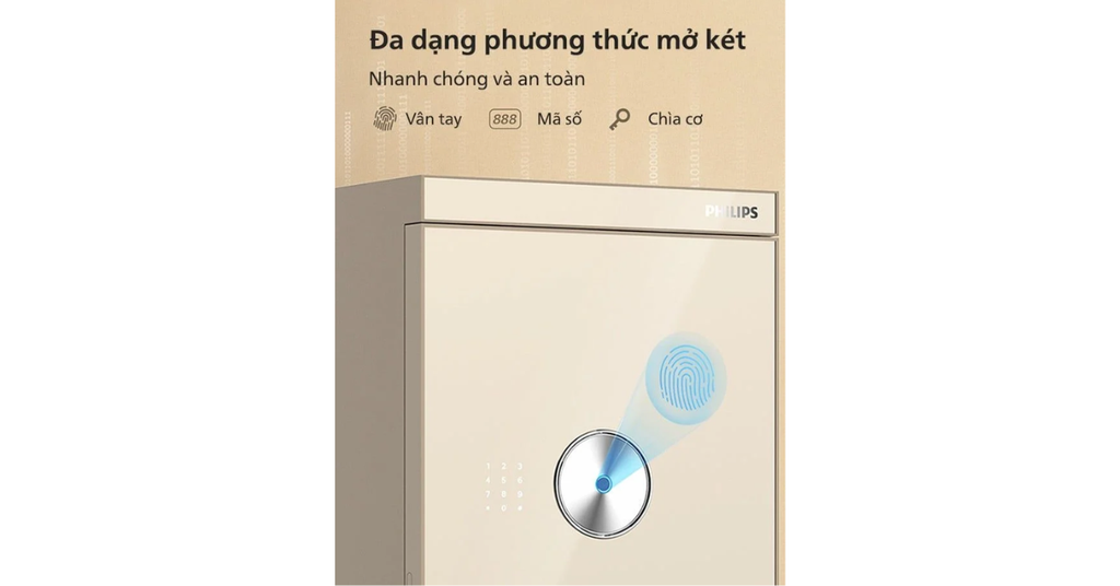 Đa dạng phương thức mở khóa khác nhau trên két sắt