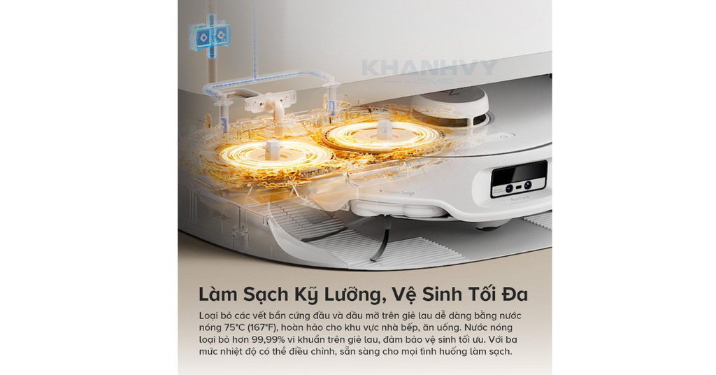 Làm sạch kỹ lưỡng và vệ sinh tối đa