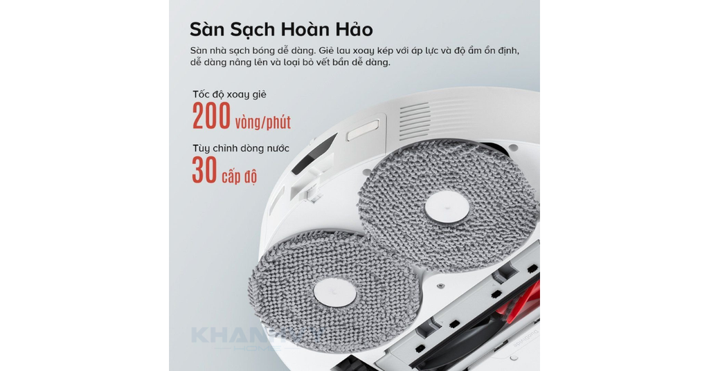 Sạch sẽ hoàn hảo cùng hệ thống lau xoay kép