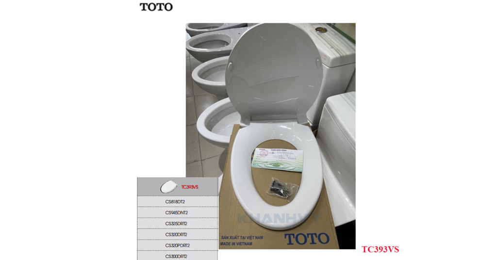 Nắp TC393VS với thiết kế tách rời tiện lợi